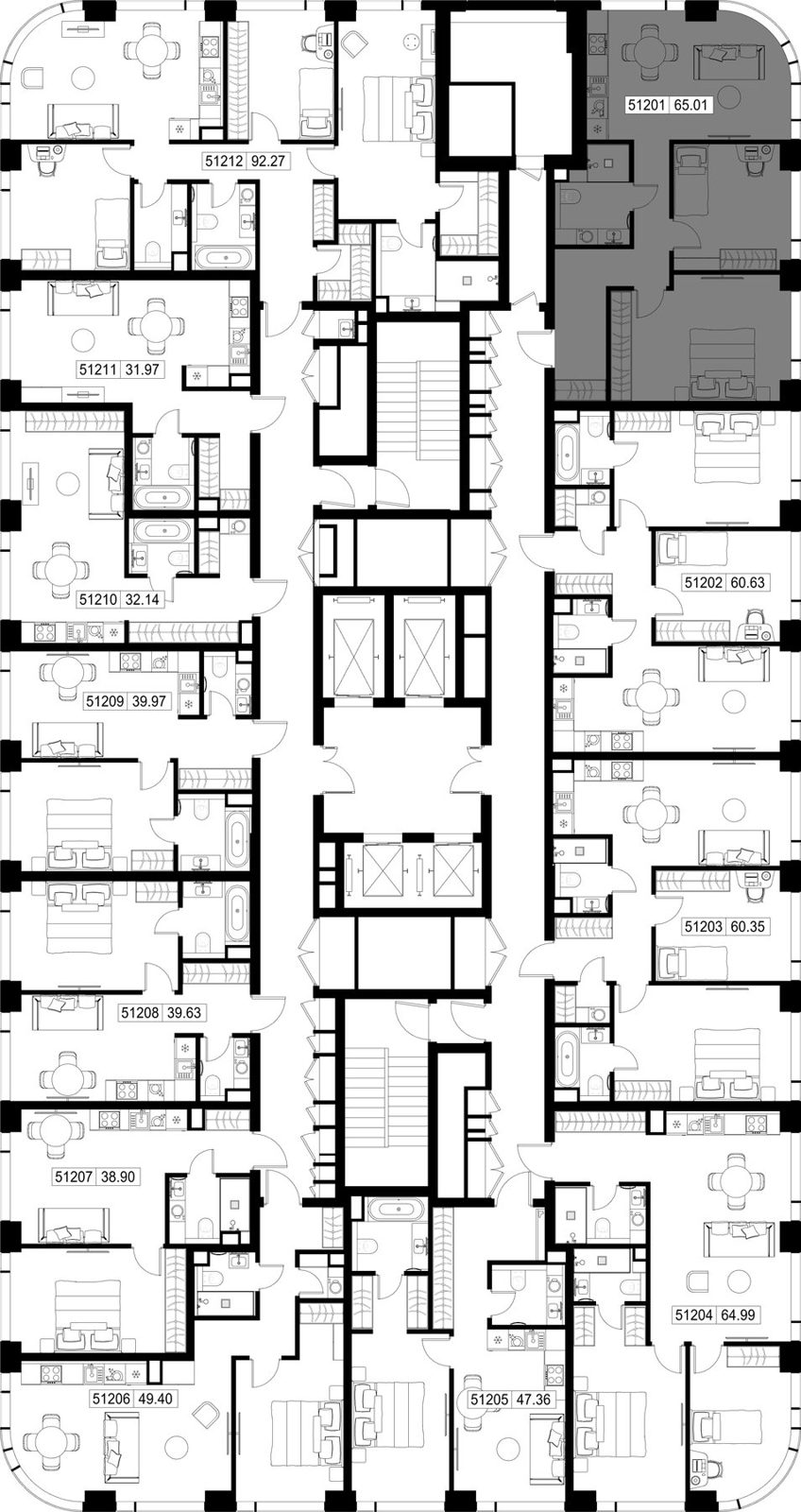 2-комнатная квартира, 65 м² — фото 2