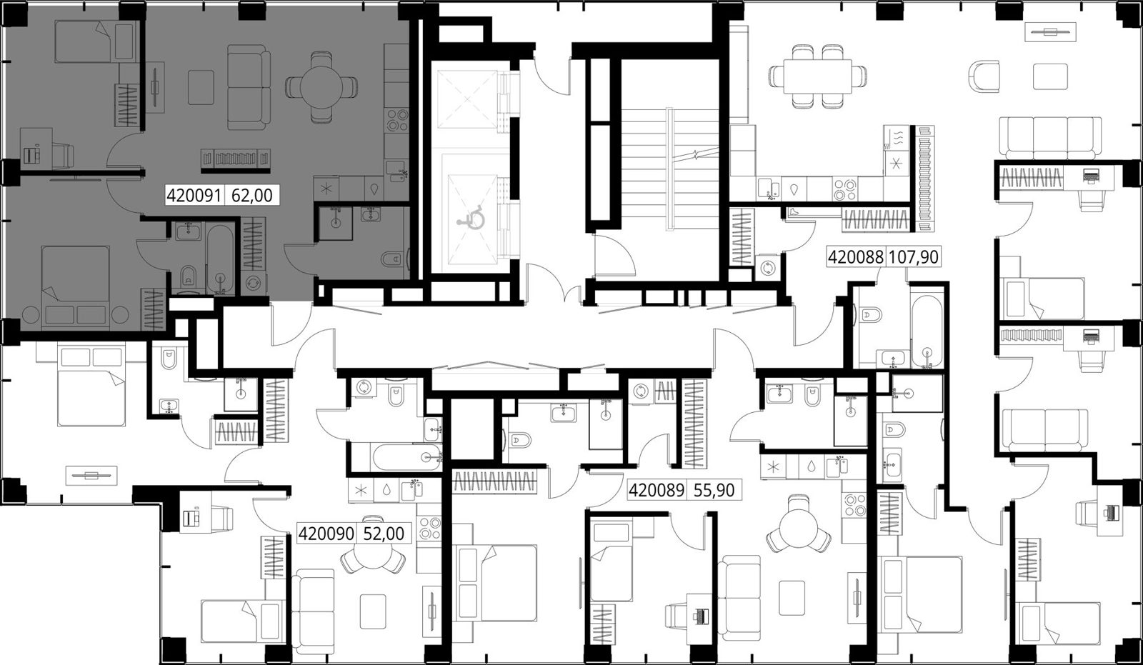 2-комнатная квартира, 63,5 м² — фото 2