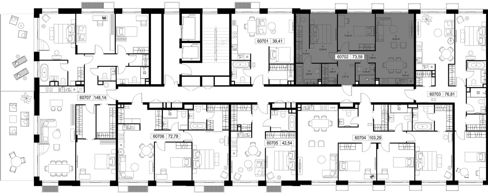 2-комнатная квартира, 73,6 м² — фото 2