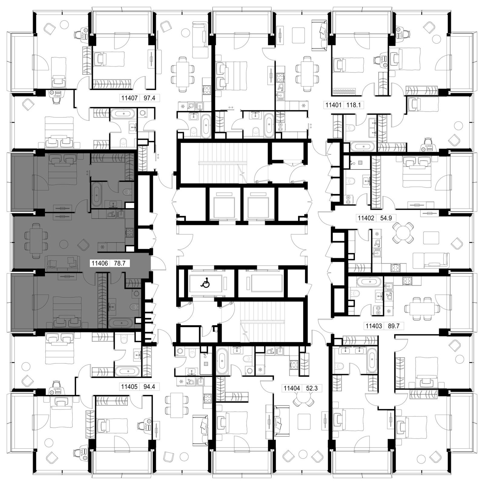 2-комнатная квартира, 78,7 м² — фото 2
