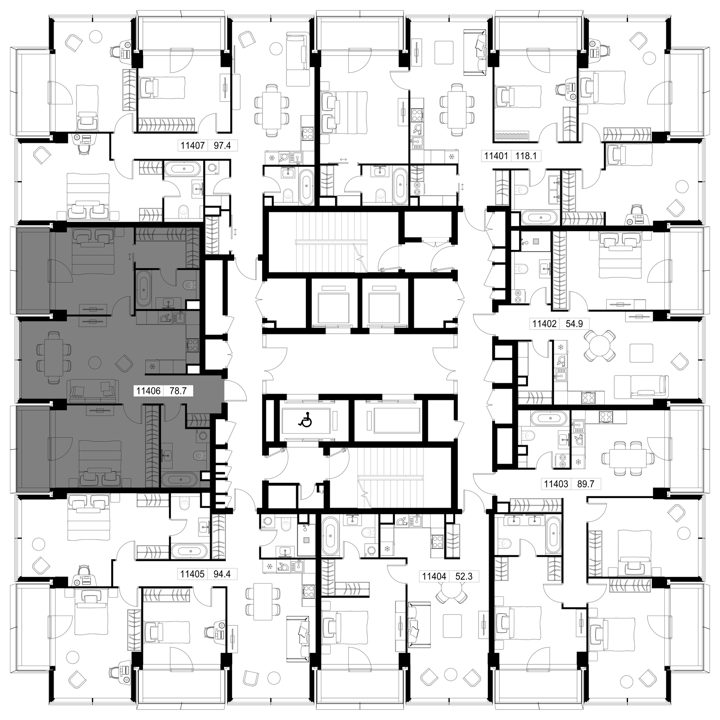 2-комнатная квартира, 78,7 м² — фото 2
