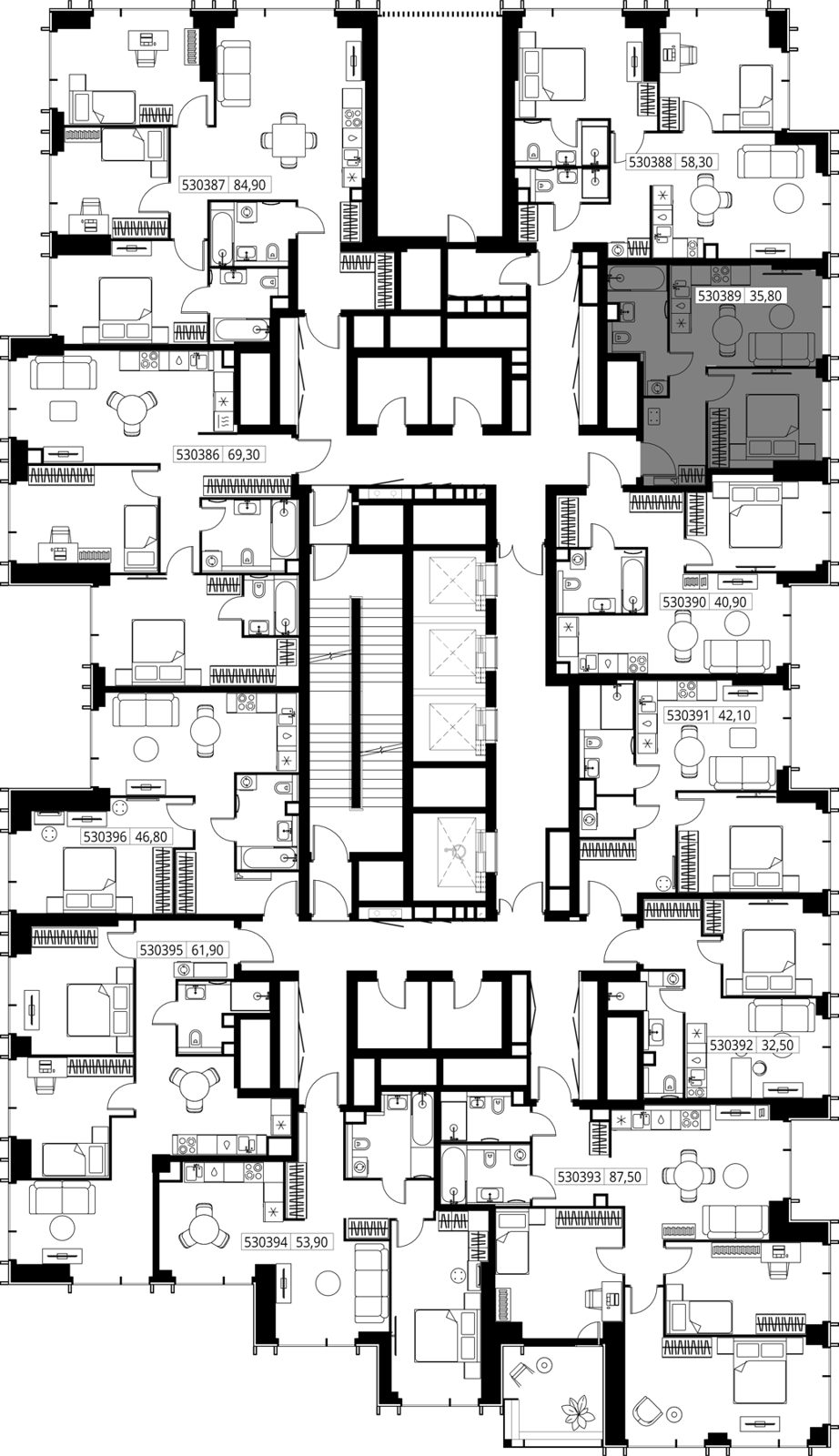 1-комнатная квартира, 35,8 м² — фото 2