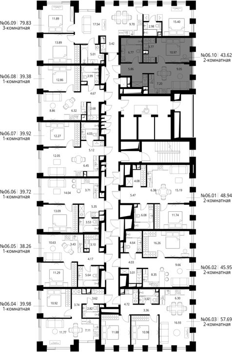 1-комнатная квартира, 43,6 м² — фото 2