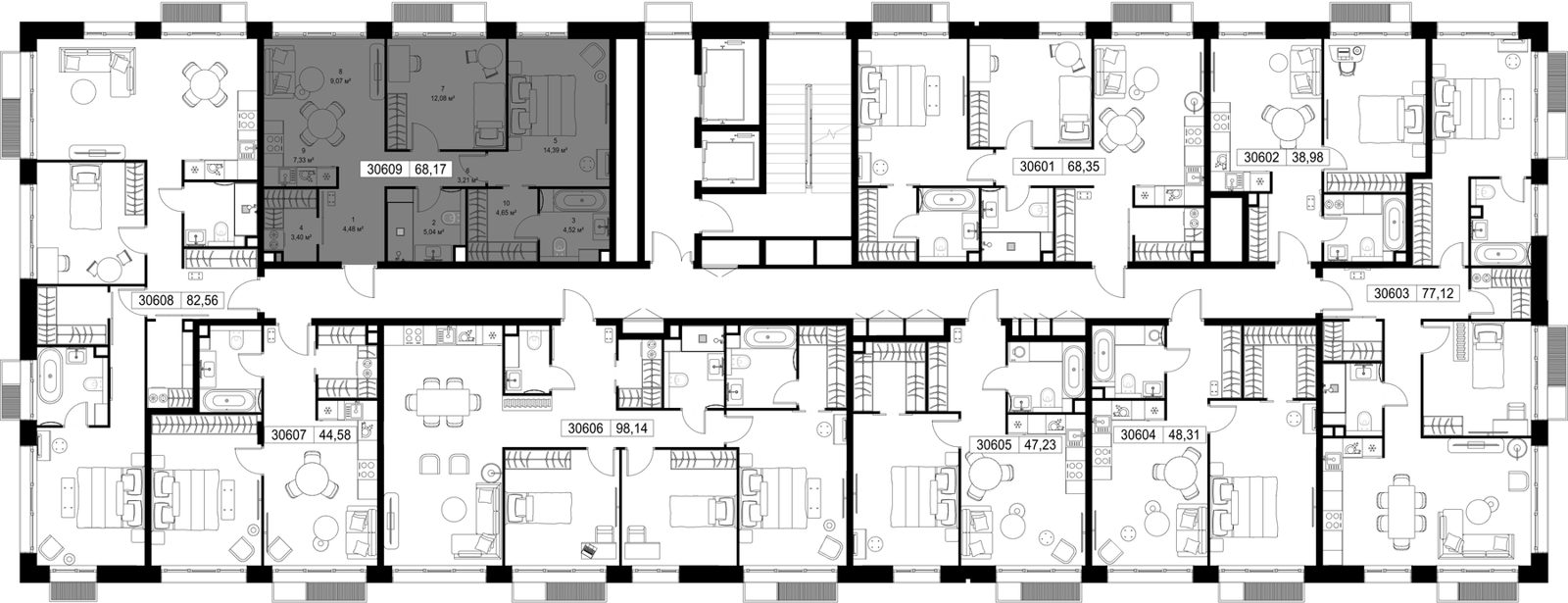 2-комнатная квартира, 68,2 м² — фото 3