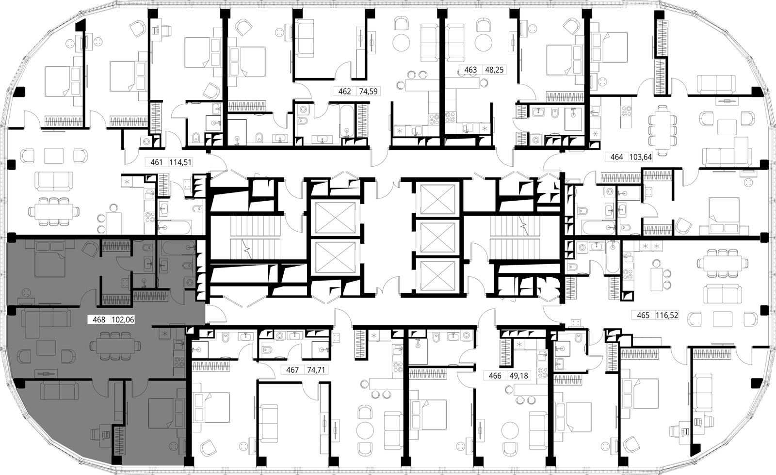 3-комнатная квартира, 103 м² — фото 2