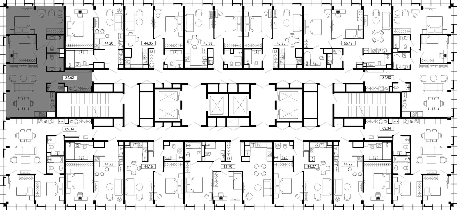 2-комнатная квартира, 83,8 м² — фото 2