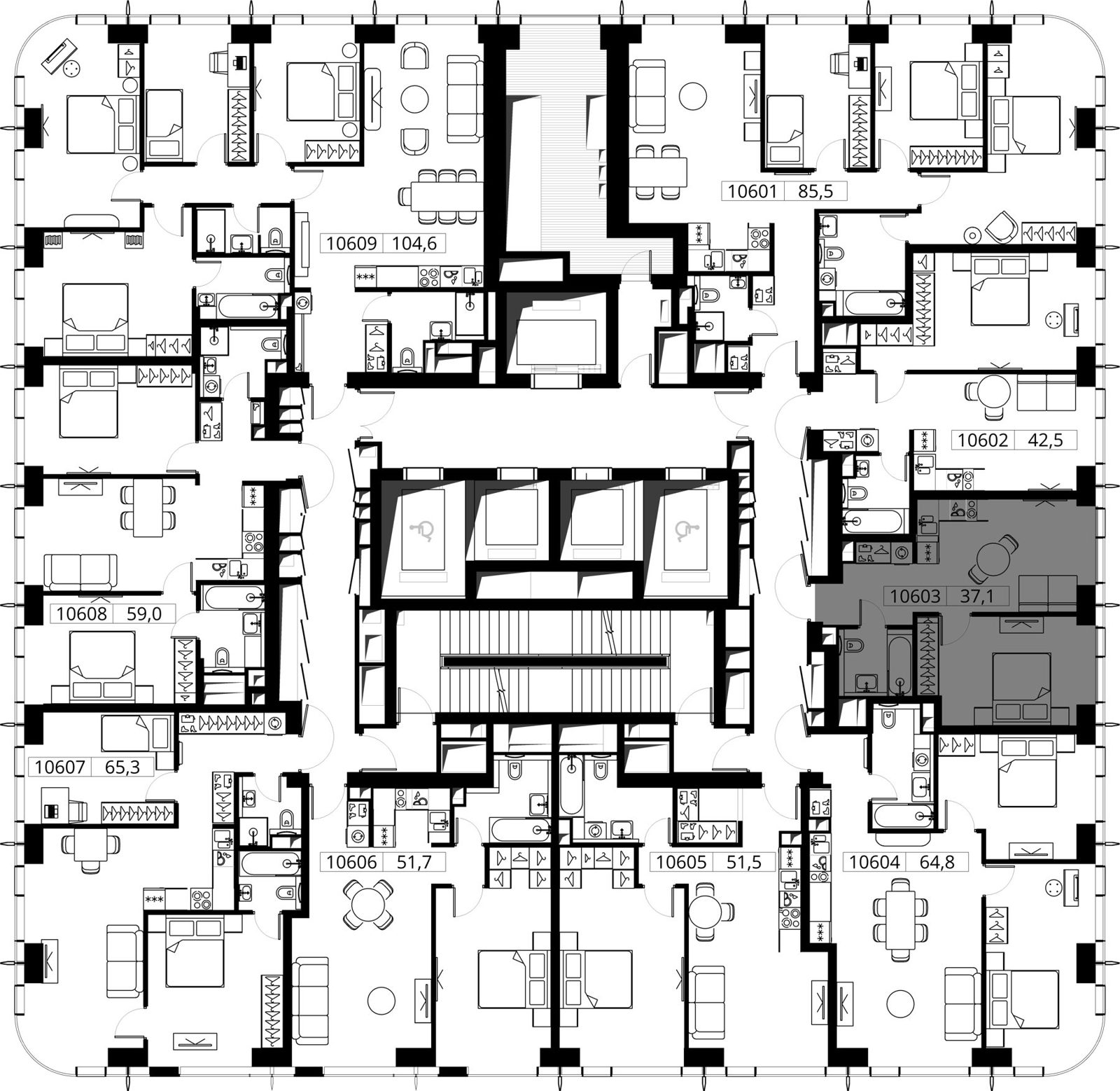 1-комнатная квартира, 37,1 м² — фото 2
