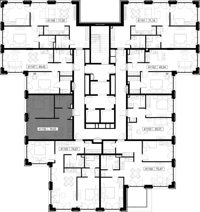 1-комнатная квартира, 39,6 м² — фото 2