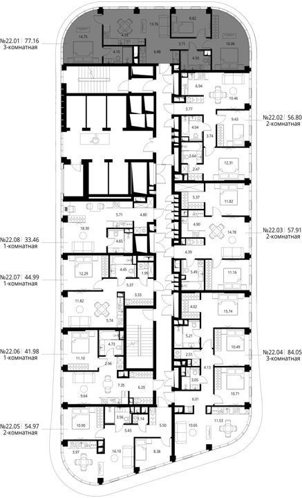 3-комнатная квартира, 77,2 м² — фото 2