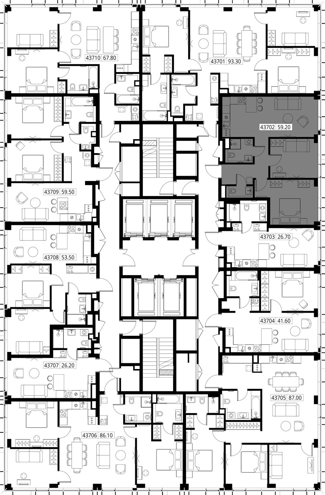2-комнатная квартира, 59,2 м² — фото 2