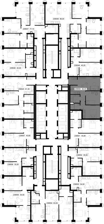 2-комнатная квартира, 56,3 м² — фото 2
