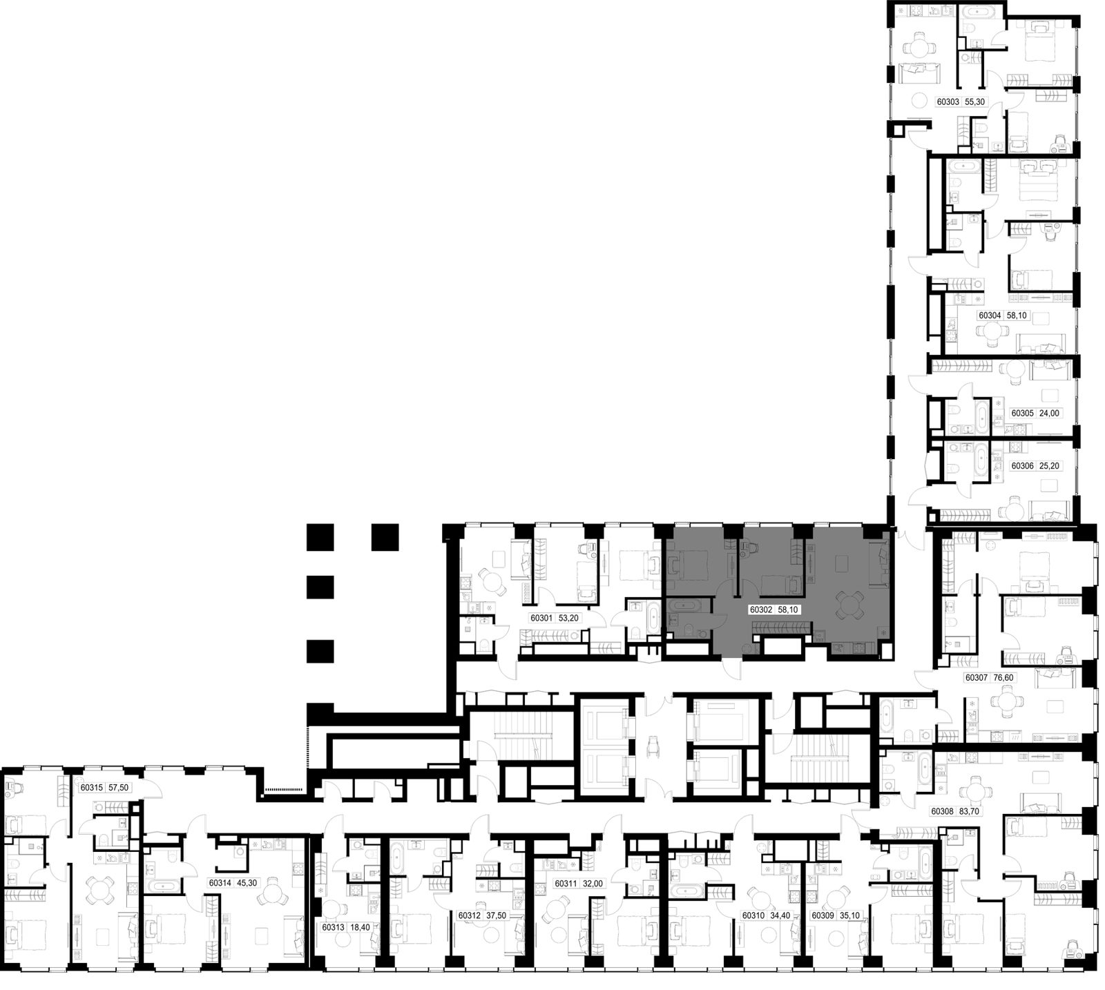 2-комнатная квартира, 58,1 м² — фото 2