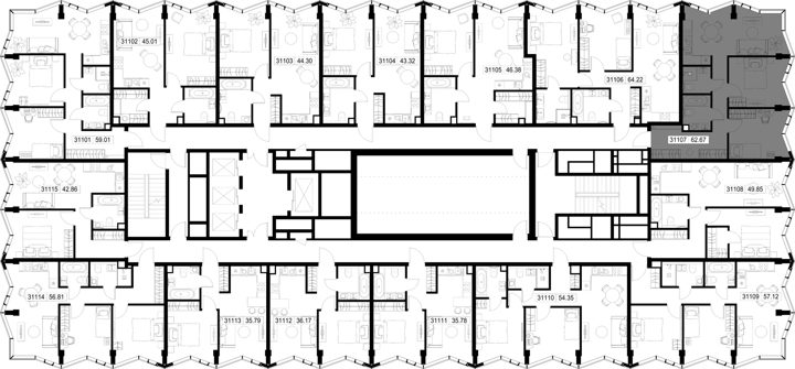 2-комнатная квартира, 62,7 м² — фото 2