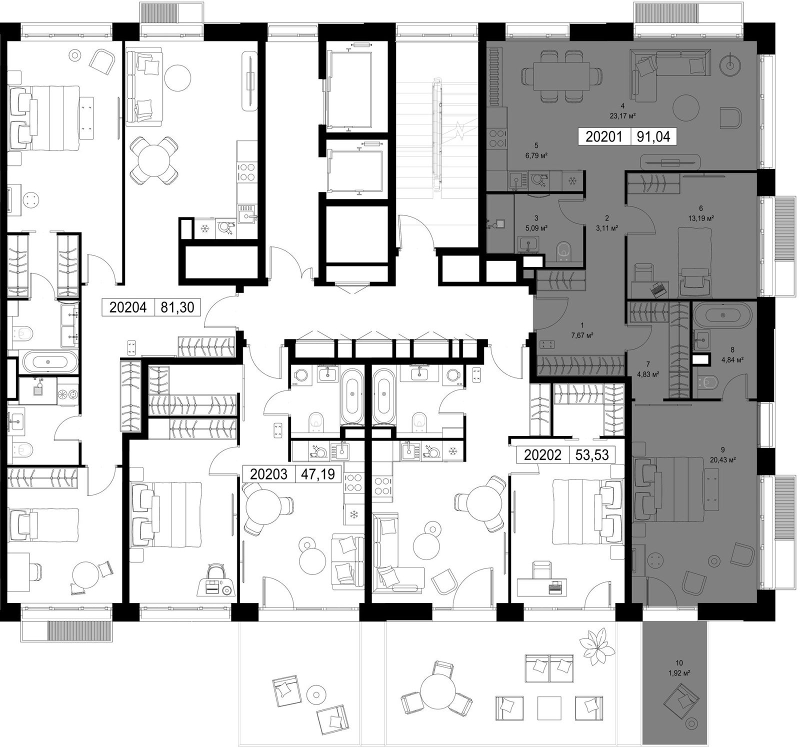 2-комнатная квартира, 91 м² — фото 2