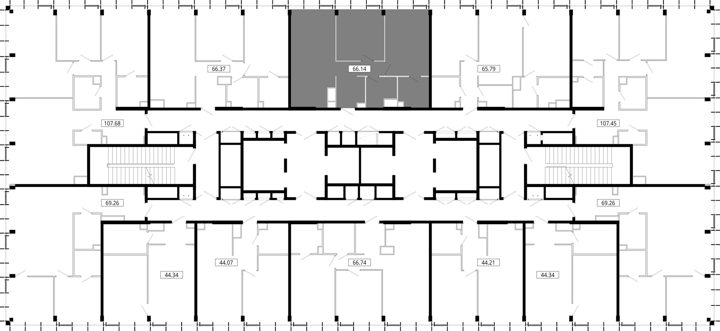 2-комнатная квартира, 66,1 м² — фото 2