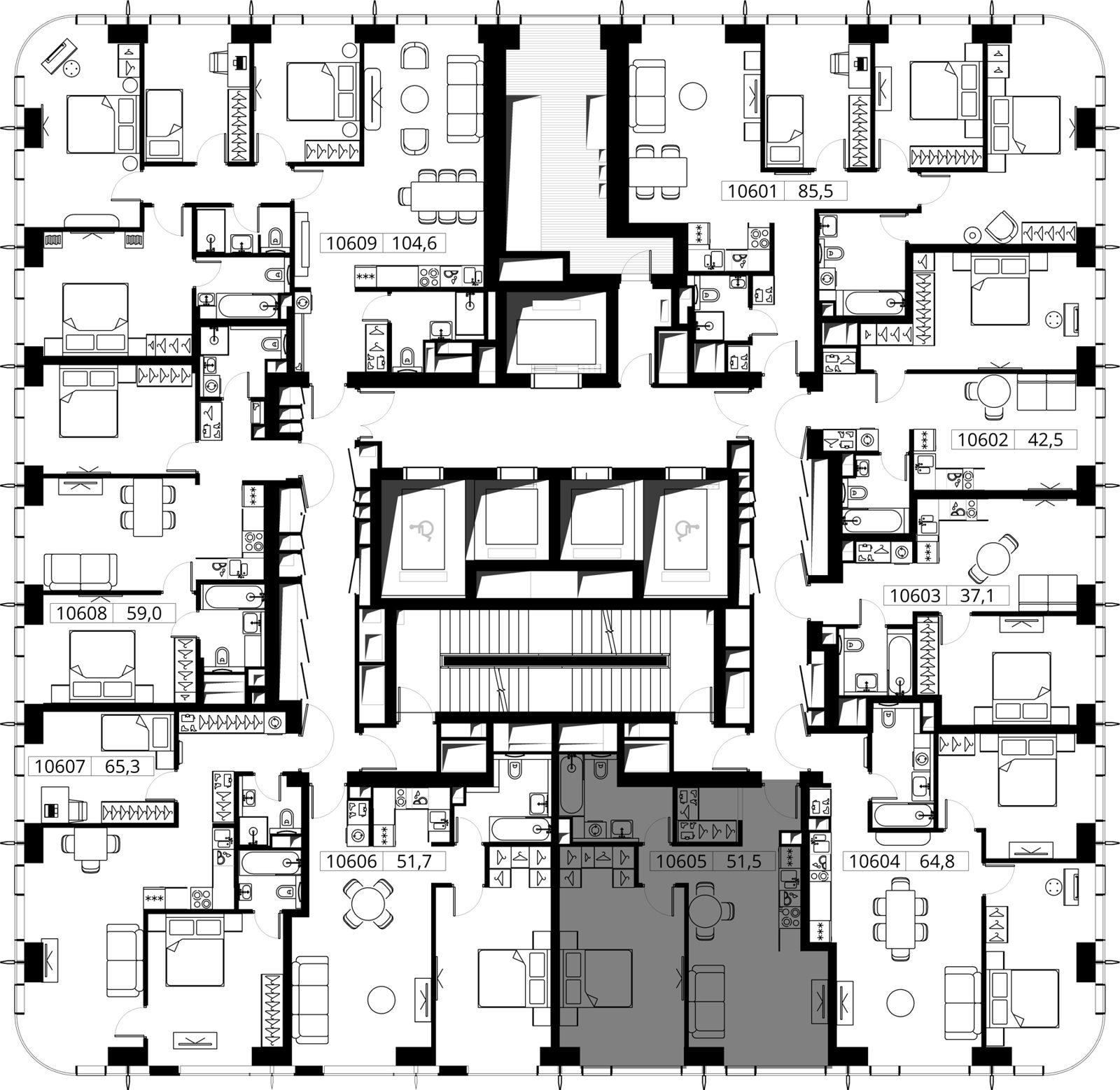 1-комнатная квартира, 51,5 м² — фото 2