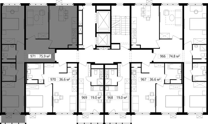 3-комнатная квартира, 75,9 м² — фото 2
