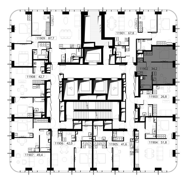 1-комнатная квартира, 34,2 м² — фото 2
