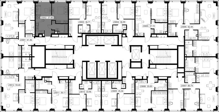 1-комнатная квартира, 37,5 м² — фото 2