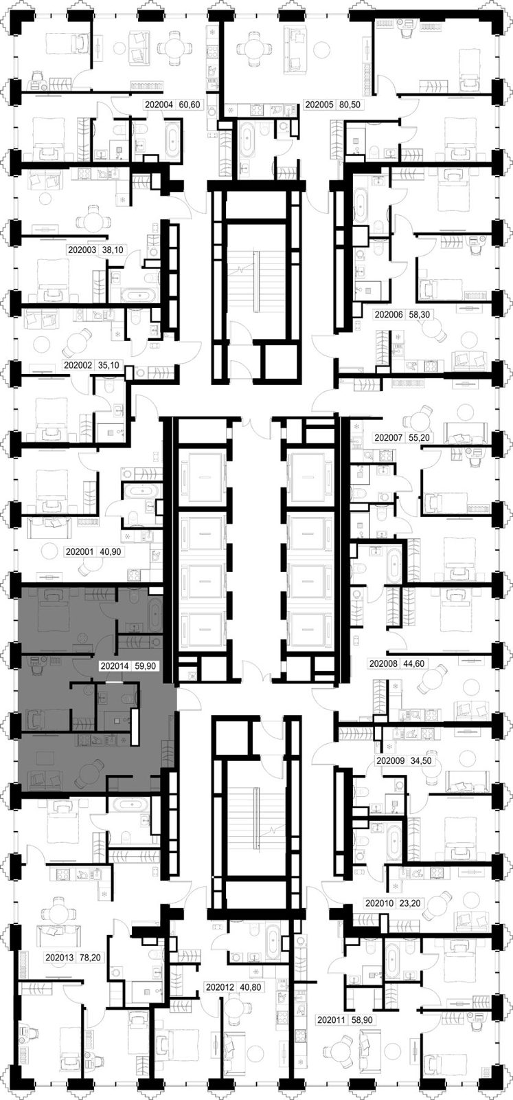 2-комнатная квартира, 59,9 м² — фото 2