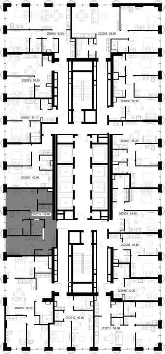 2-комнатная квартира, 59,9 м² — фото 2
