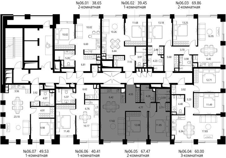 2-комнатная квартира, 67,5 м² — фото 2