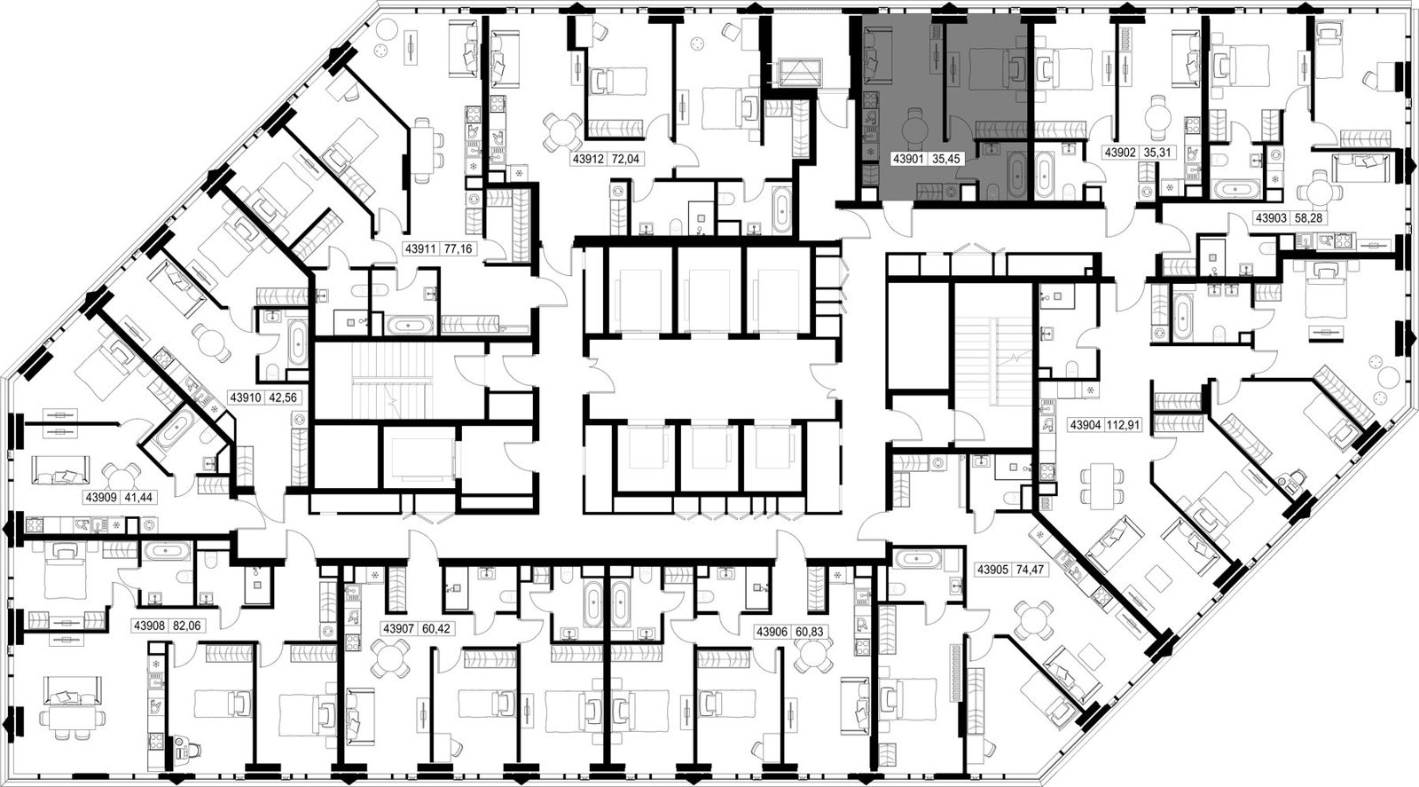 1-комнатная квартира, 35,5 м² — фото 2