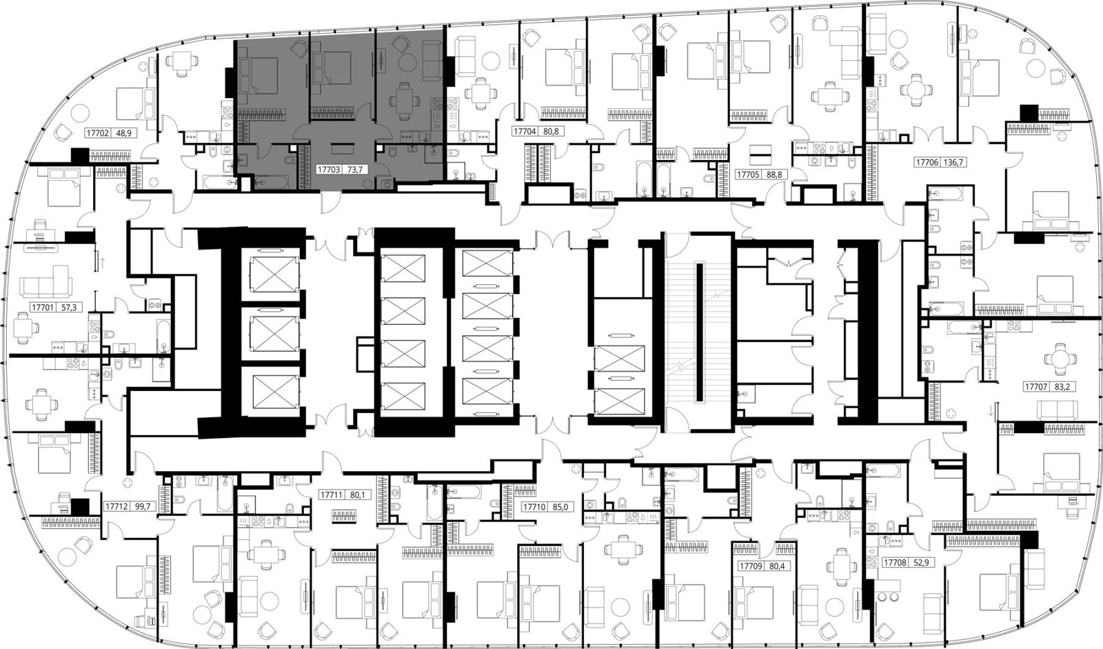 2-комнатная квартира, 73,7 м² — фото 2