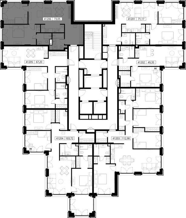2-комнатная квартира, 73 м² — фото 2