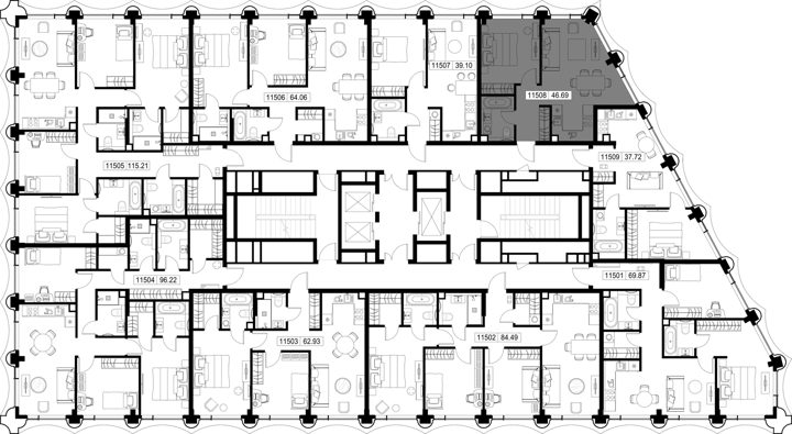 1-комнатная квартира, 46,7 м² — фото 2