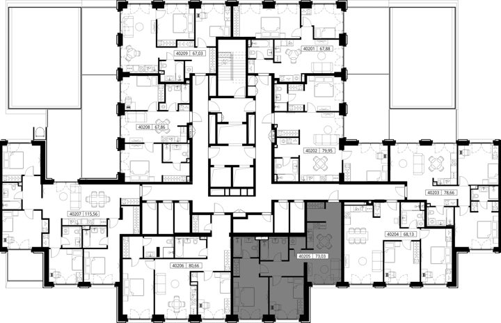 2-комнатная квартира, 73 м² — фото 2