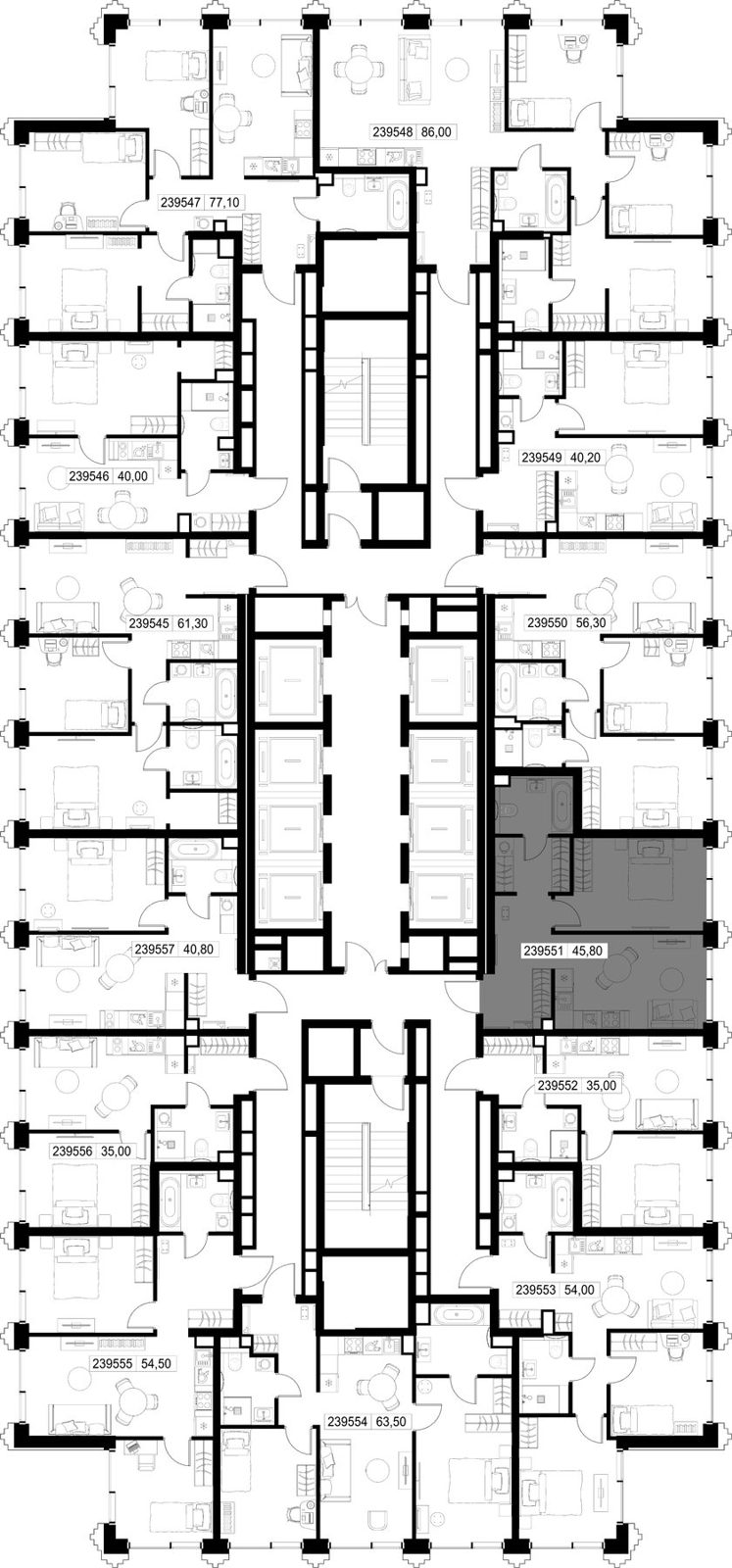 1-комнатная квартира, 45,8 м² — фото 2