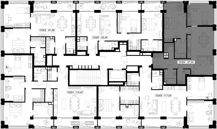 2-комнатная квартира, 87 м² — фото 2
