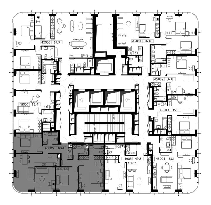 3-комнатная квартира, 108,4 м² — фото 2