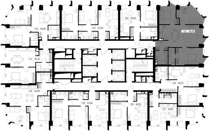 3-комнатная квартира, 86,8 м² — фото 2