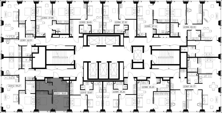 1-комнатная квартира, 35,8 м² — фото 2