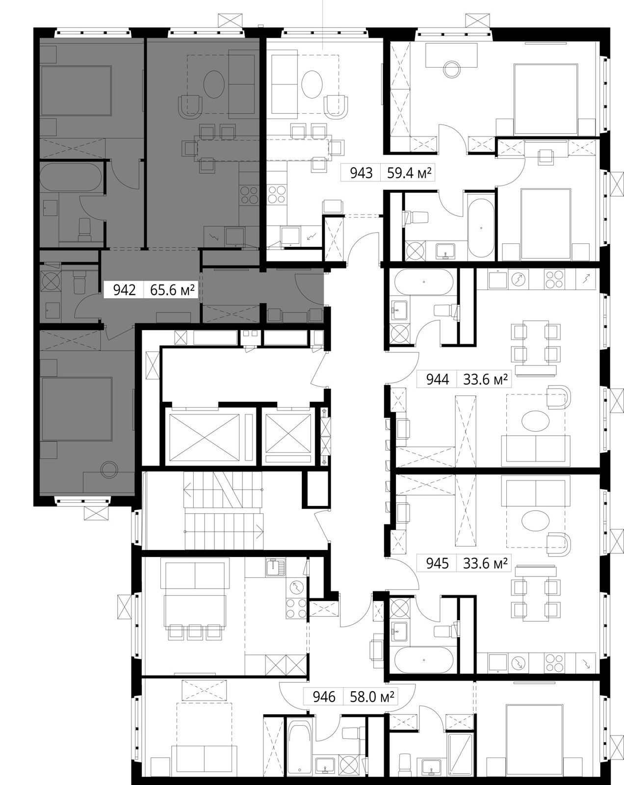 2-комнатная квартира, 65,6 м² — фото 2