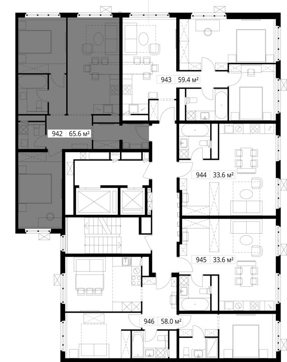 2-комнатная квартира, 65,6 м² — фото 2