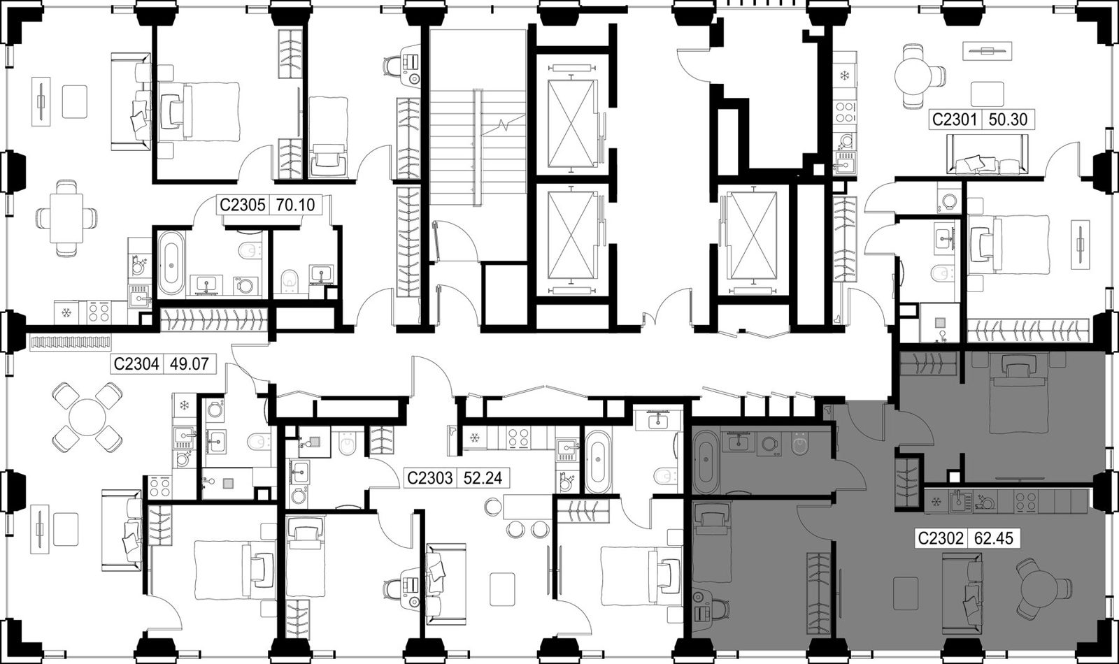 2-комнатная квартира, 61,3 м² — фото 2