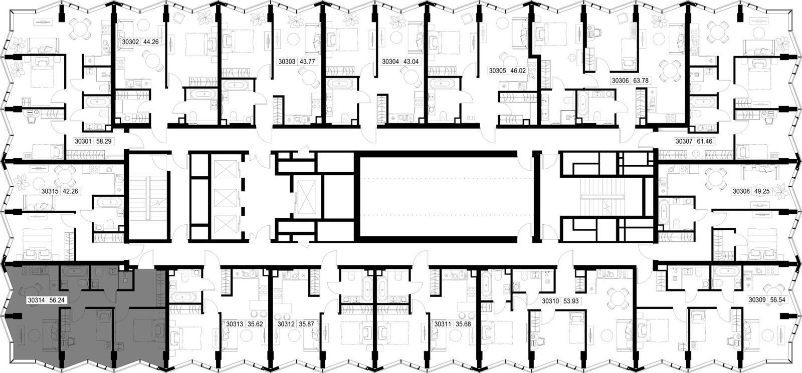 2-комнатная квартира, 56,2 м² — фото 2