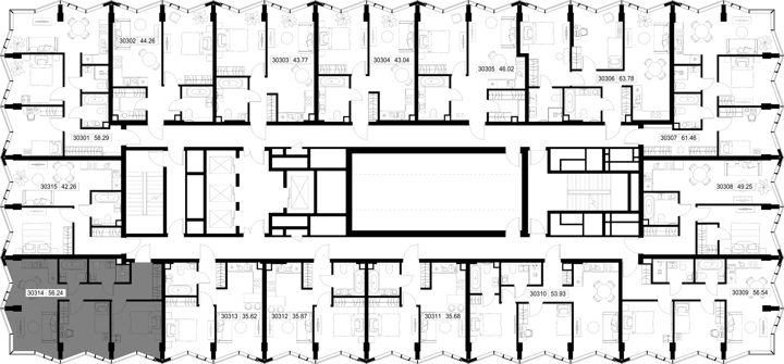 2-комнатная квартира, 56,2 м² — фото 2