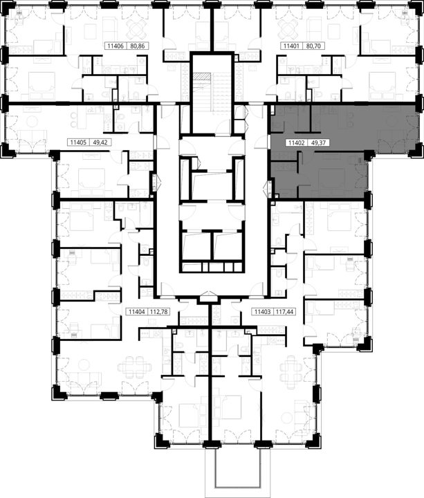 1-комнатная квартира, 49,4 м² — фото 2