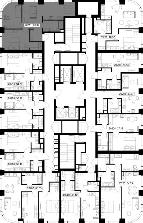 2-комнатная квартира, 63,3 м² — фото 2