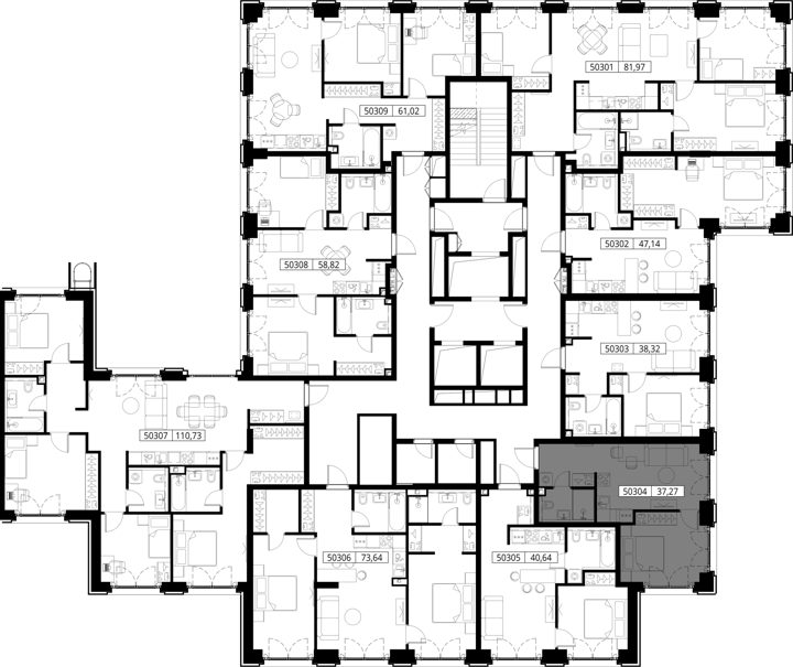 1-комнатная квартира, 37,3 м² — фото 2