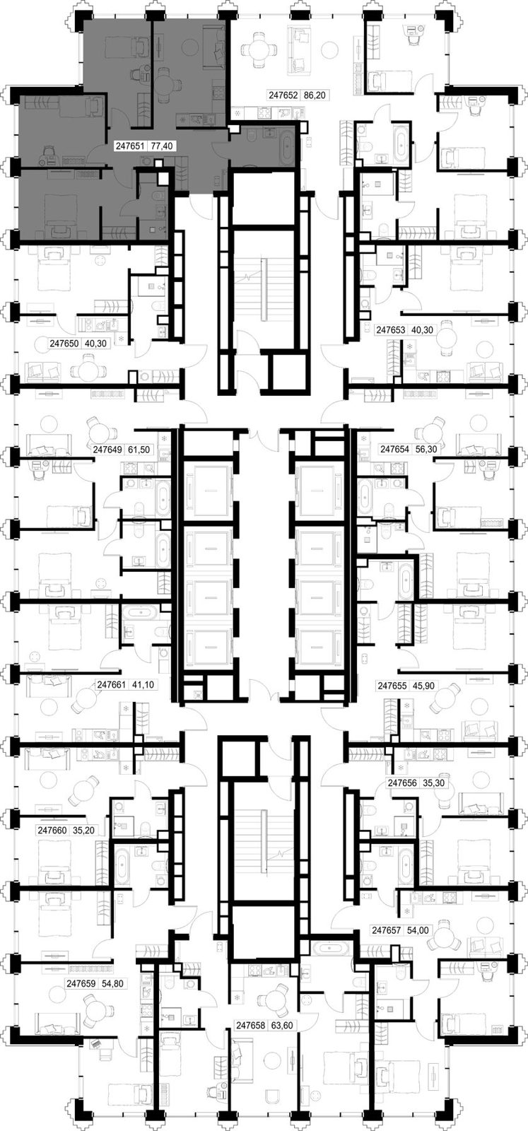 3-комнатная квартира, 77,4 м² — фото 2