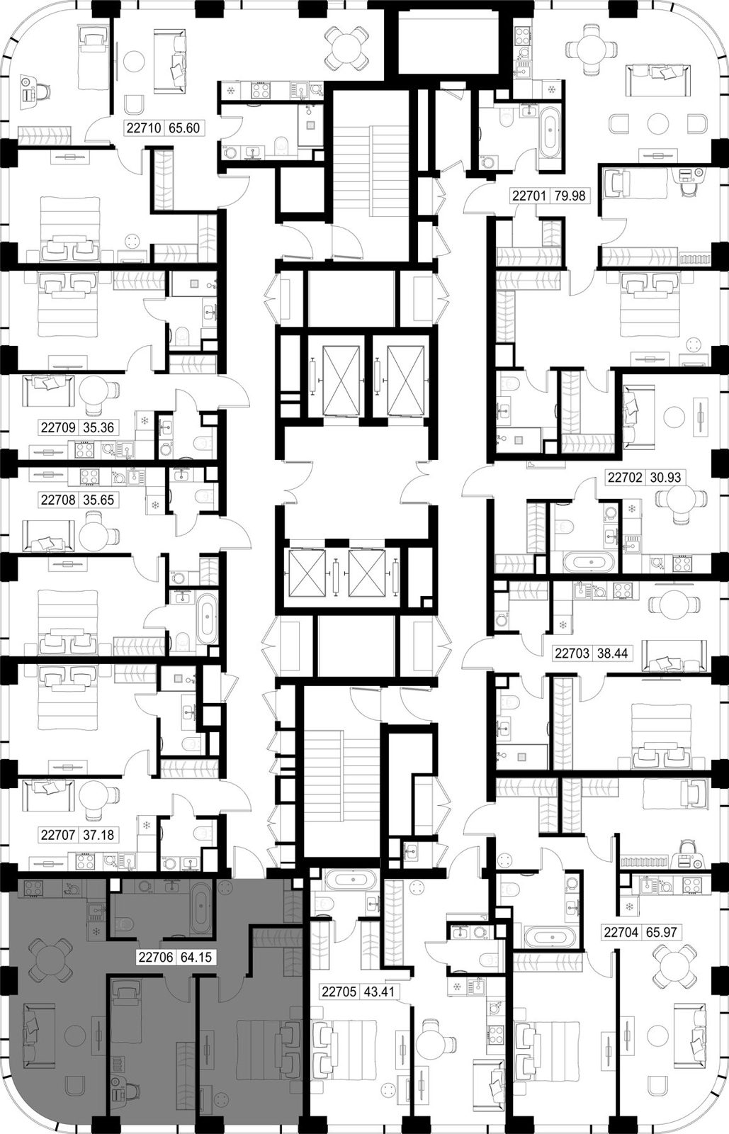 2-комнатная квартира, 64,2 м² — фото 2