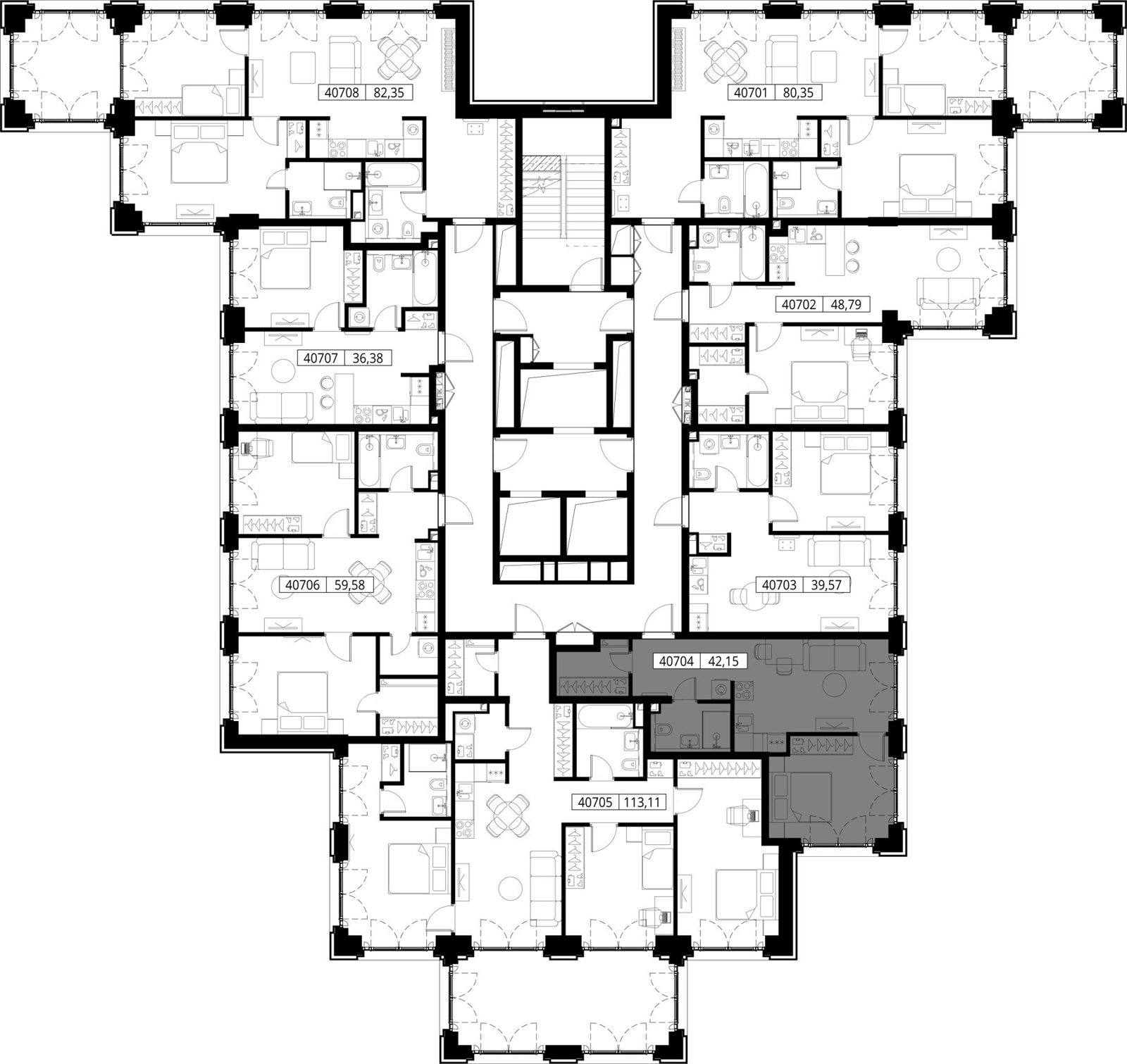 1-комнатная квартира, 42,1 м² — фото 2