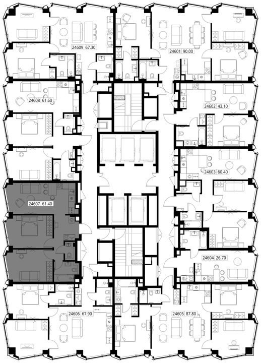 2-комнатная квартира, 61,4 м² — фото 2