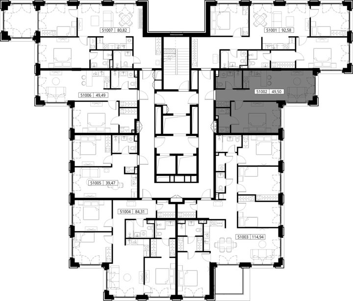 1-комнатная квартира, 49,5 м² — фото 2