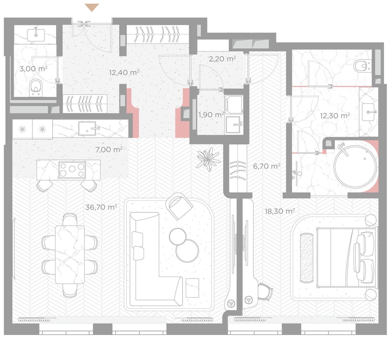 1-комнатная квартира, 100,5 м²